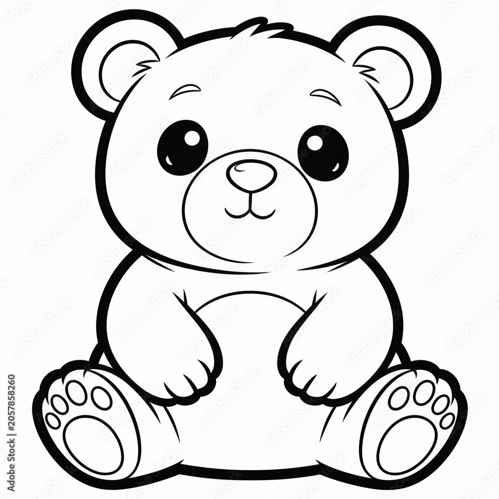 Obraz premium Very simple children’s coloring page with cute friendly animals on a white background, clean outline illustration for kids, preschool activities, and printable art