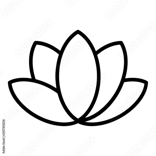 Bilde på lerret Lotus Flower Line Icon for Spa Wellness and Beauty Concept