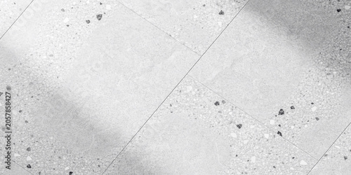 Light grey interior design terrazzo floor tiles texture with natural shadow effect abstract background vector illustration.