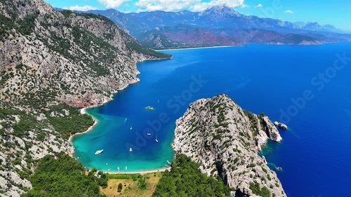 Aerial Views of Çıralı, Lovers Cave and Hidden Bays in Antalya, Turkey