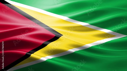 Vibrant National Flag Waving in Wind with Green Background Abstract Texture