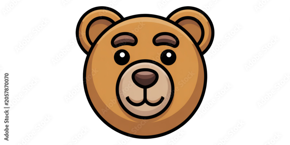Obraz premium Cute cartoon bear smiling with friendly face Vector