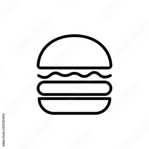 Minimal Hamburger Line Art Icon