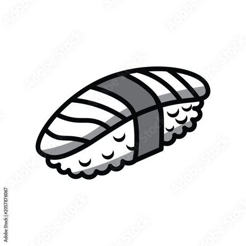 Minimal Sushi Nigiri Line Art Icon