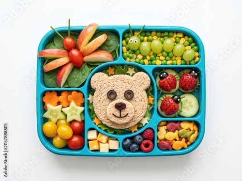 Cute bear-shaped veggie and fruit lunch box