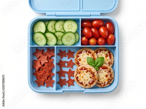 Healthy bento box with fresh food compartments