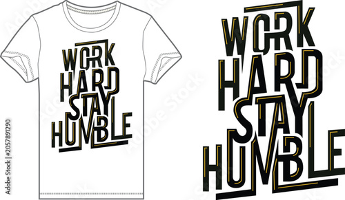Fotografía Typography T-Shirt Designs, Work Hard Stay Humble, Motivational Quotes, Vector I