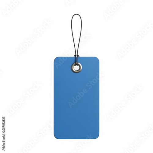 Blue blank tag with metal hook