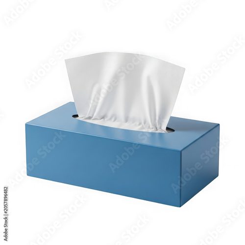 Blue tissue box with white tissues