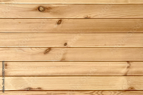 Tableau sur toile Natural light brown wood planks with knots background horizontal material carpen