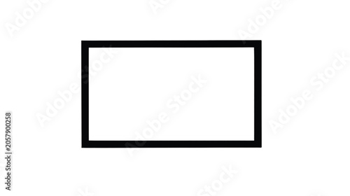 Rectangle horizontal frame features bold black lines centered on a clean white field to function as a versatile border for graphic design projects.