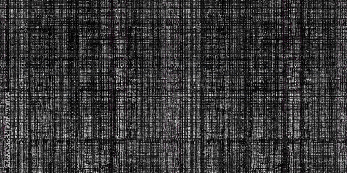 Seamless geometric cross grid pattern. French blue linen shabby chic style. Rustic kitchen woven texture background. Interior wallpaper home decor swatch. Modern gingham check textile all over print