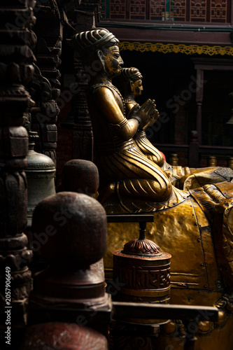 Kathmandu, Nepal - February 20, 2023: Historic district of  Nepal capital, one of the oldest continuously inhabited places in the world,  home to several World Heritage Sites,