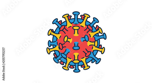 Fotografie Coronavirus Covid 19 Virus Particle Illustration.