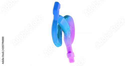 Male and female infinity symbol rotation animation seamlessly loopable. 3D rendering isolated on transparent background