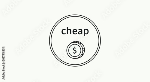 Fotografi Cheap money coin with dollar sign.