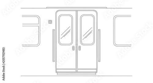 Train Door Double Sliding Entry.