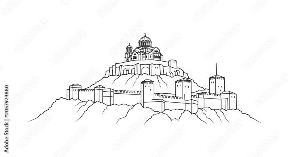 Fototapeta premium Historic Architecture on a Hilltop.