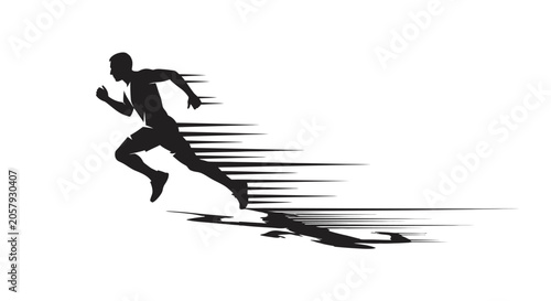 Tableau sur toile Dynamic Silhouette of a Sprinter in Motion.