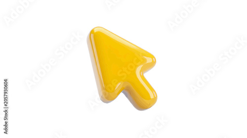Vector illustration of yellow cursor icon on a transparent background