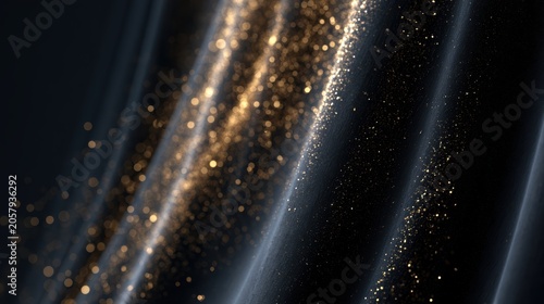 black velvet backdrop featuring floating gold dust particles and elegant lighting