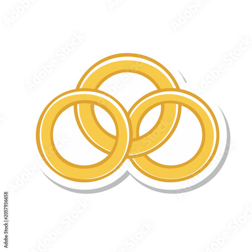 Interlocking Gold Wedding Rings Icon