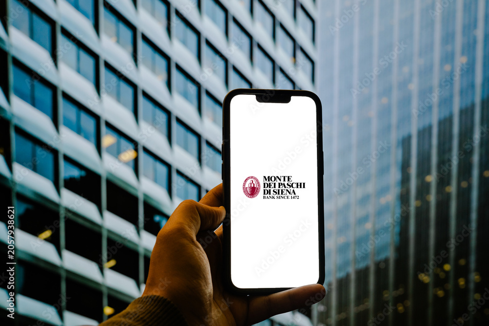 Naklejka premium Monte dei Paschi di Siena Historic Italian Bank Providing Financial Services, Banking Solutions, Wealth Management, and Investment Services