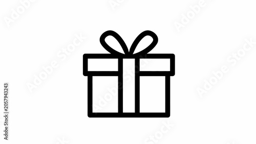 Bild auf Leinwand Line art gift box icon for celebration or present