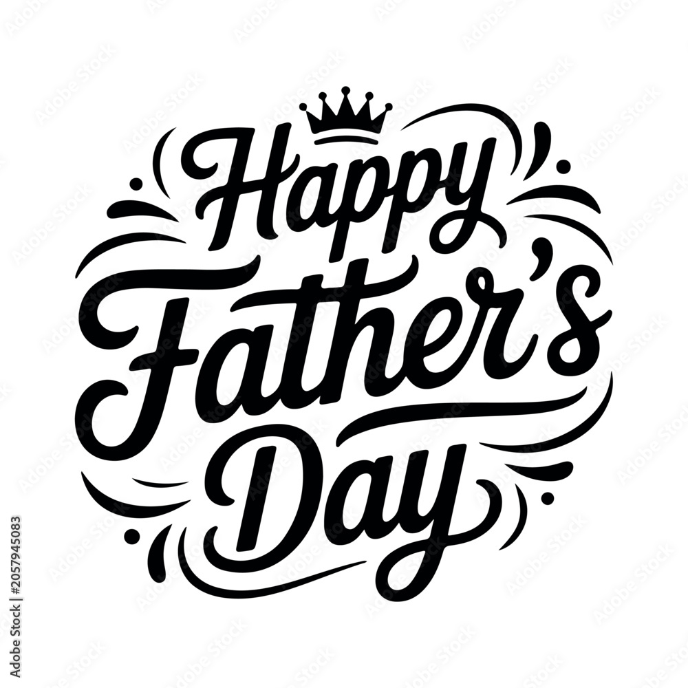Obraz premium happy father's day logo design silhouette vector line art logo design