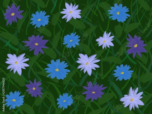 floral field background with daisies