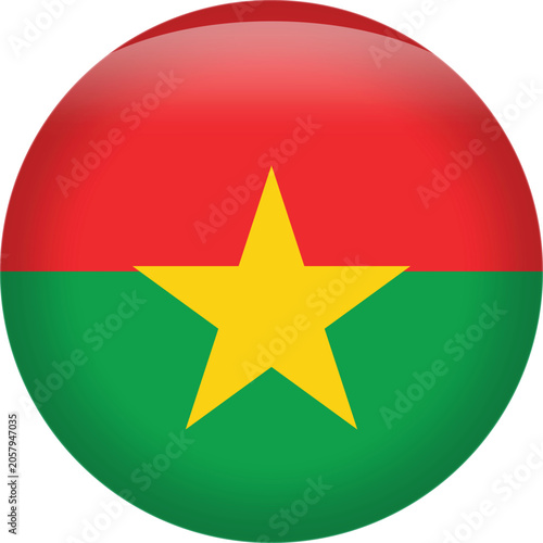 Bild auf Leinwand Burkina Faso 3D Round Flag Vector Image Circular Burkinabe Flag Icon Isolated Il