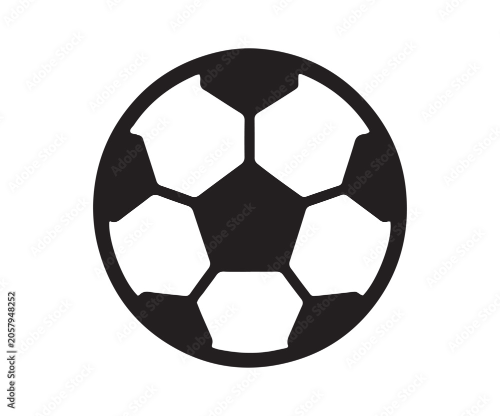 Naklejka premium Black and white soccer ball flat icon on a transparent background for sports and competition themes