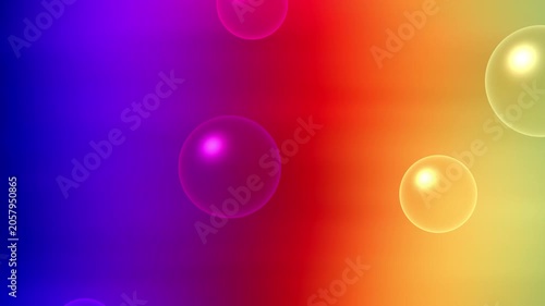 Blue Magenta Green Glass Bubbles Motion Background, Smooth Floating Bubbles Animation Seamless Loop, 4K