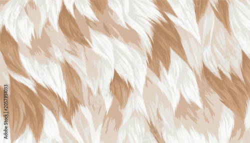 Obraz na plátně Abstract soft fluffy fur texture background in warm beige and white tones