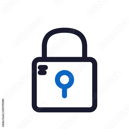 Cybersecurity lock icon — secure password outline vector