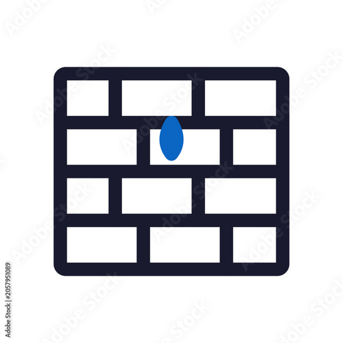 Firewall icon — network wall security barrier outline