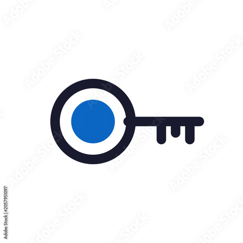 Encryption key icon — cryptography security outline vector