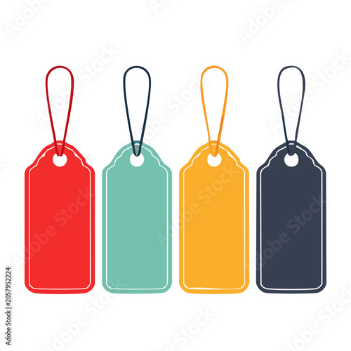 Four colored water bottles flat design