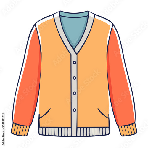 Flat design vector t-shirt with pocket and zipper