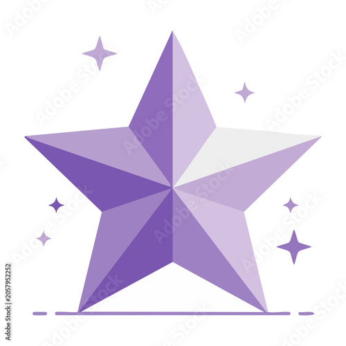 Purple star geometric vector icon