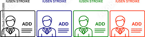 Fotografie Business people profile icons with add buttons in four distinct colors