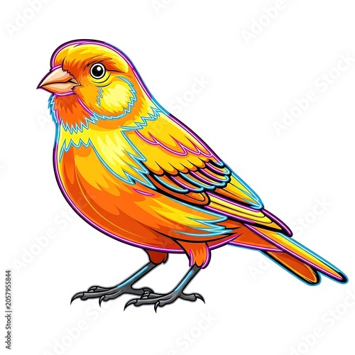 Colorful tropical bird with vibrant plumage perched on branch.