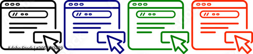 Clicking on web form elements icons in various colors on checkerboard pattern