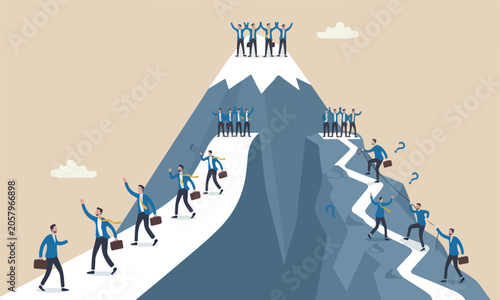 Valokuva success flat design with clean lines and minimal shading business concept, busin
