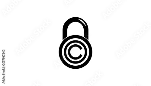 Obraz na plátně copyright symbol, black isolated vector silhouette