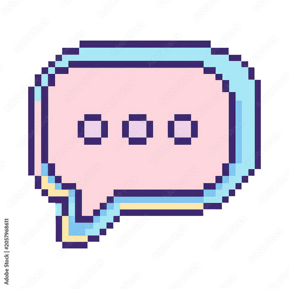 Obraz premium PNG Retro pixel art speech bubble