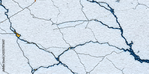 Foto Old Cracked Concrete Wall with Dry Grunge Texture and Peeling Paint Surface