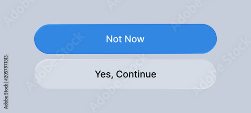 Photos Dialog box with two interactive buttons in liquid glass morphism style