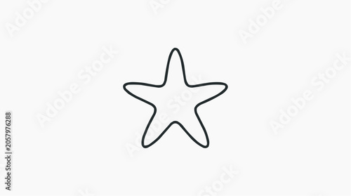 Simple Star Outline: A minimalist illustration of a five-pointed star, depicted as a clean, continuous outline.