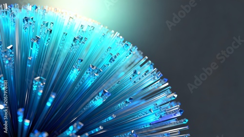 Blue fiber optic strands